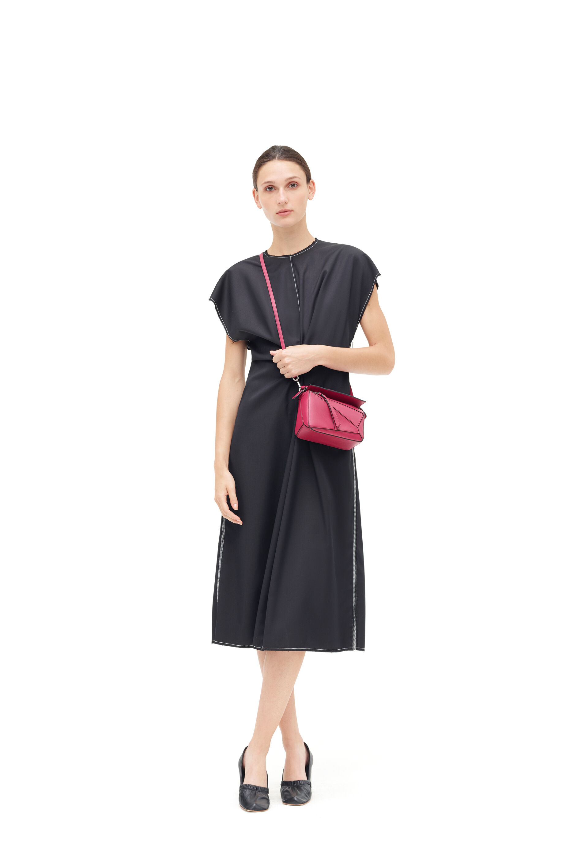 Draped dress in cashmere Black - LOEWE