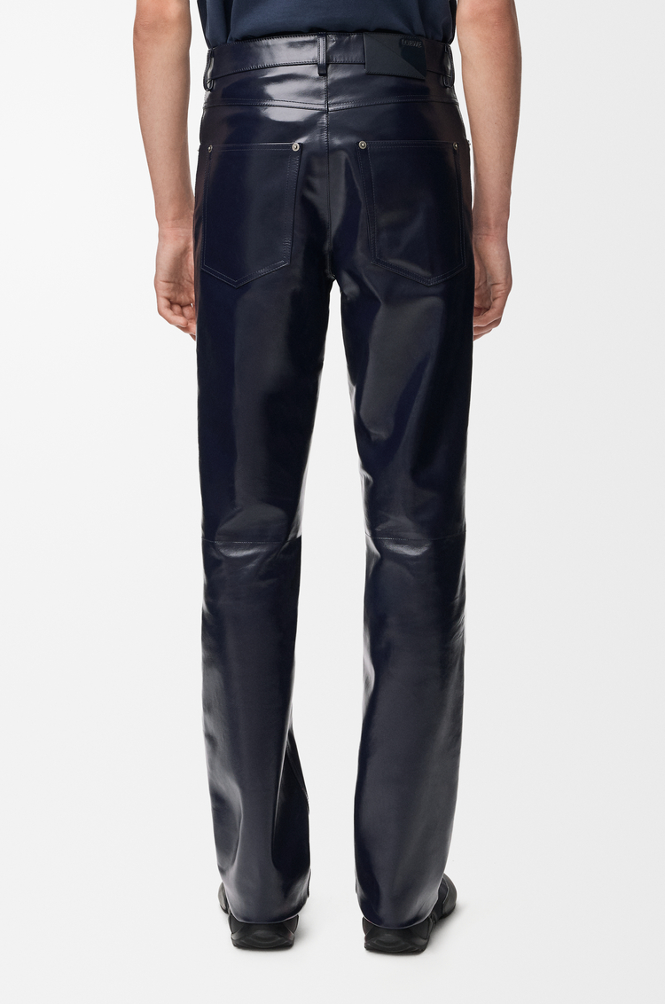 LOEWE Hose aus Nappa-Kalbsleder Marineblau