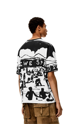 LOEWE Camiseta de algodón con estampado de playa Negro/Blanco plp_rd