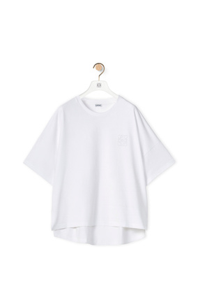 LOEWE Camiseta corta oversize en algodón con anagrama Blanco plp_rd