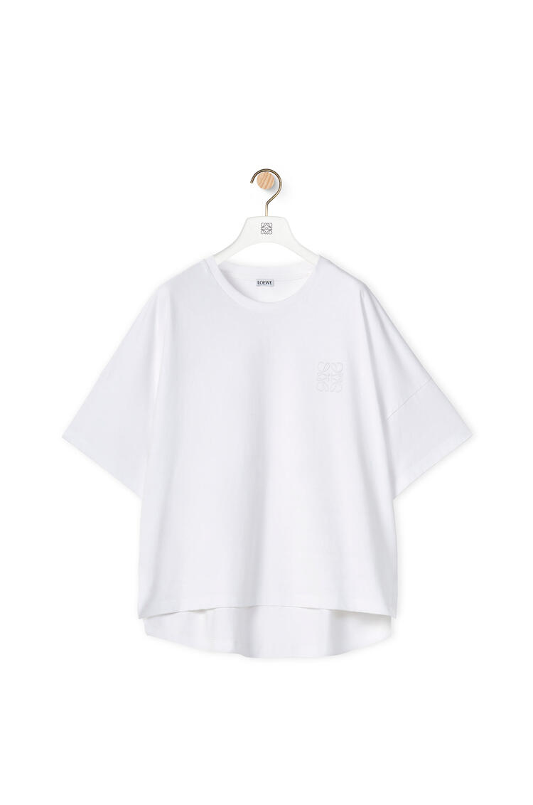 LOEWE Camiseta corta oversize en algodón con anagrama Blanco