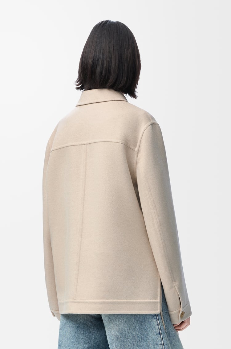 LOEWE Workwear jacket in wool and cashmere Light Beige Melange