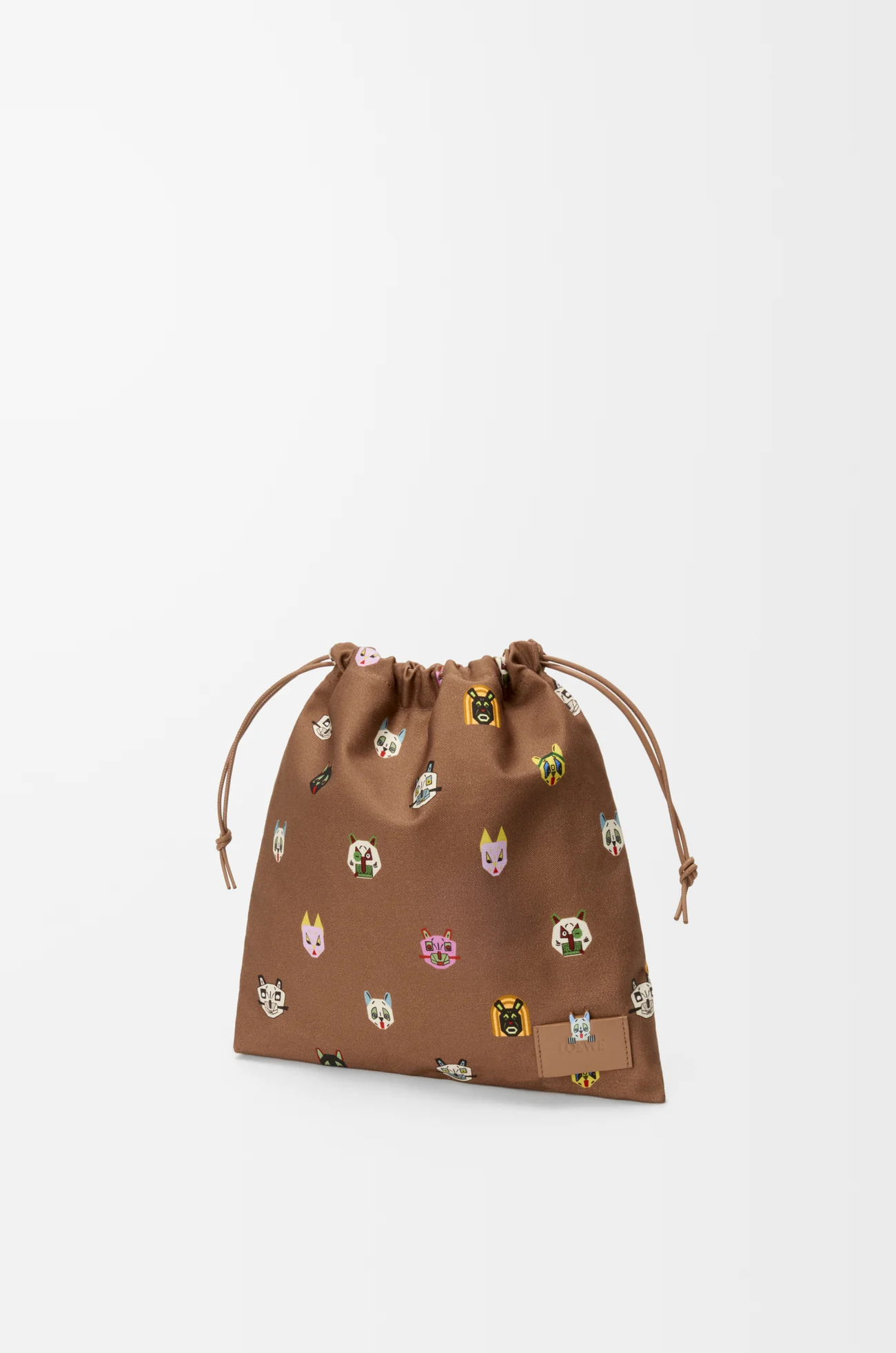LOEWE キャッツ ドローストリングポーチ スモール（キャンバス） モカ