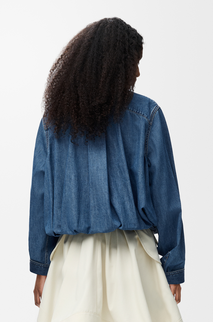 LOEWE Belted shirt in denim Light Blue