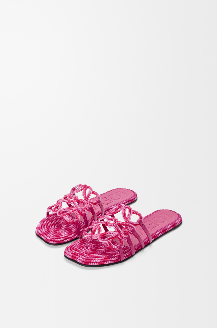 LOEWE Petal Anagram slide in embroidered canvas Orchid