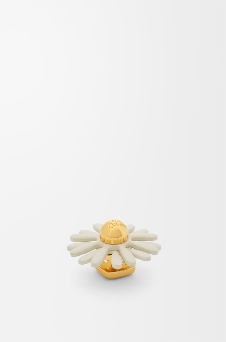 LOEWE Pin Flower en piel de ternera Blanco