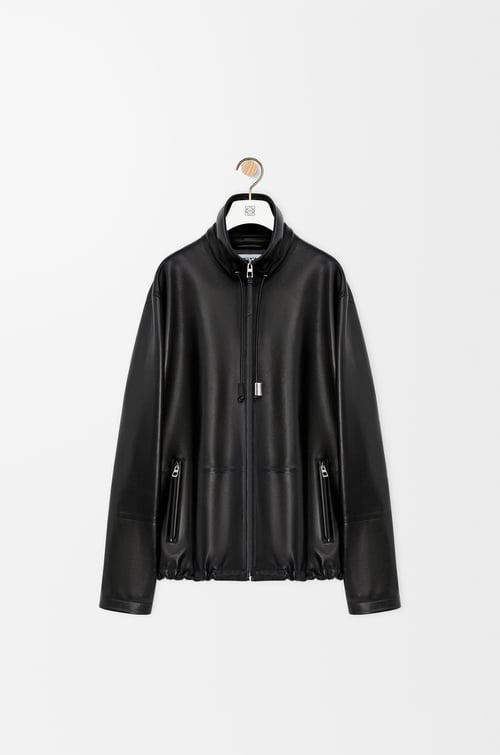 LOEWE Zip-up jacket in nappa lambskin Black