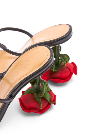 LOEWE Rose heel sandal in goatskin Black plp_rd