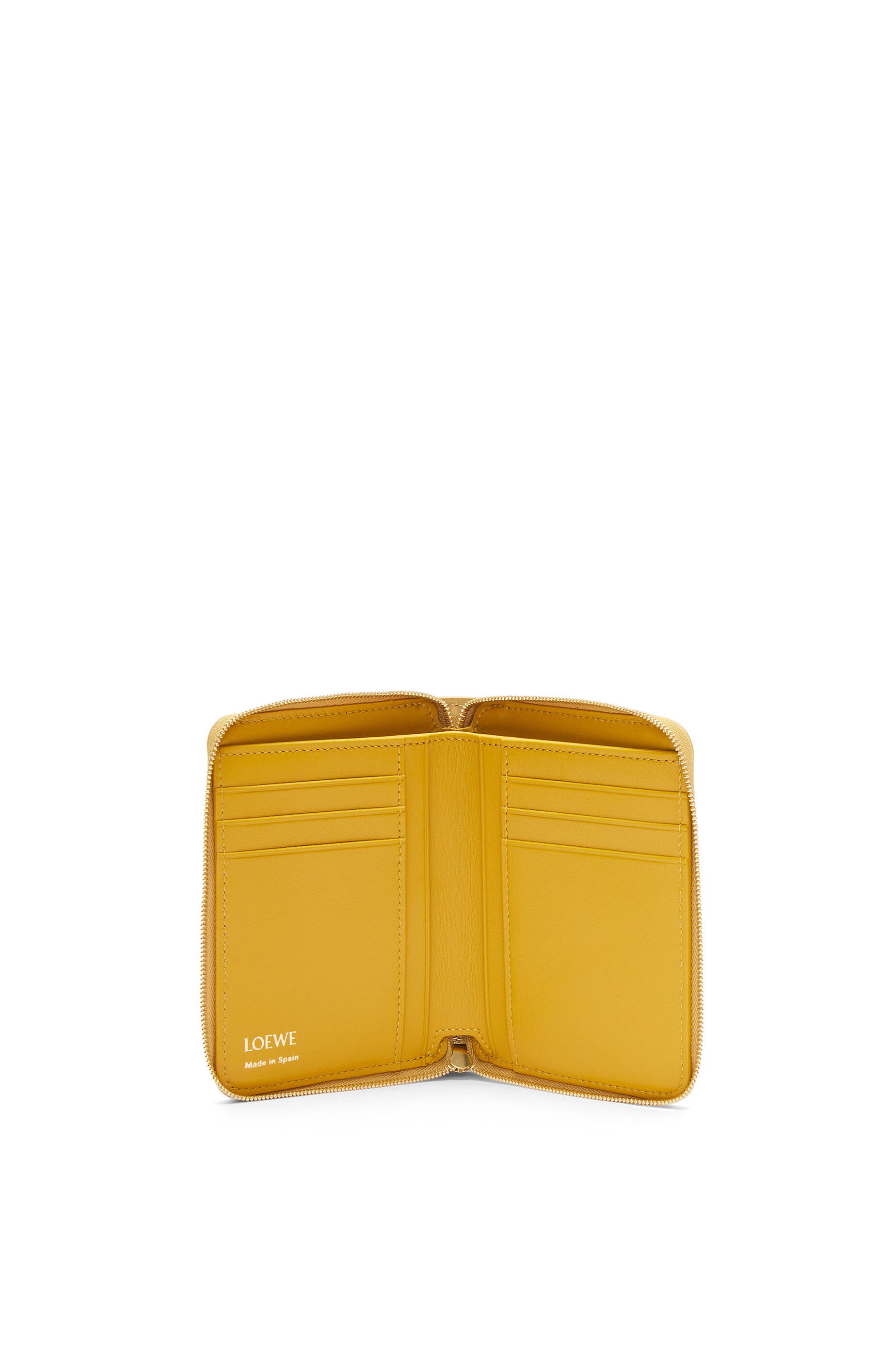 ノット コンパクト ジップウォレット（シャイニーナパカーフ） ダークバター/サンフラワー - LOEWE
