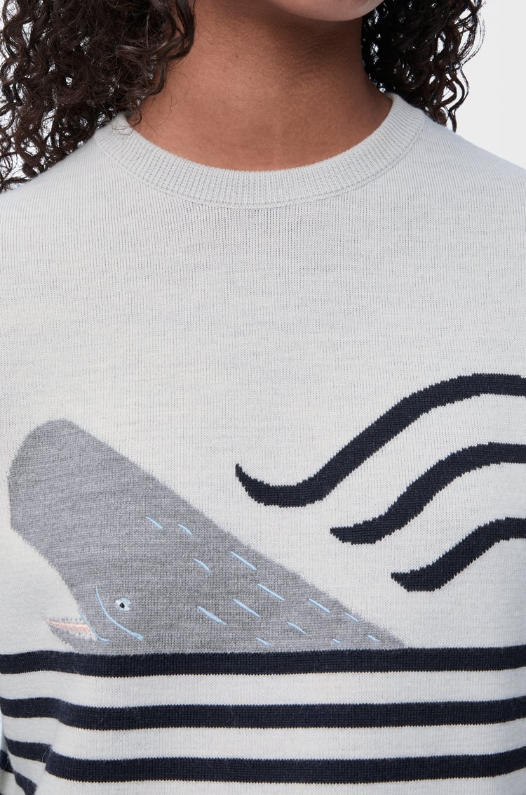 LOEWE Sweater in wool White/Navy