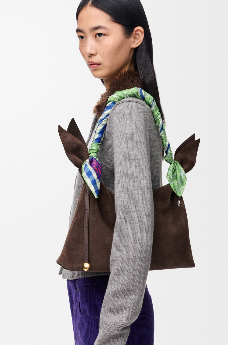 LOEWE Pañuelo en seda Marino/Verde