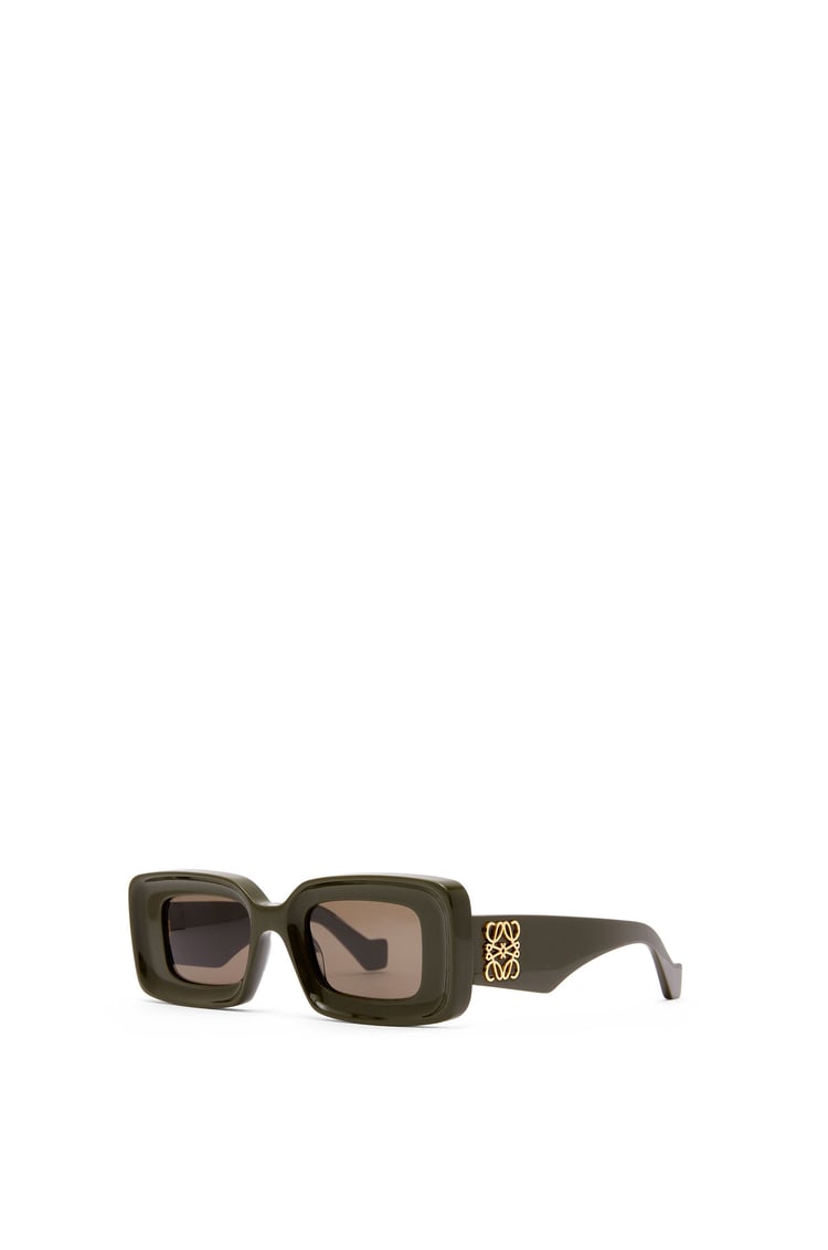 LOEWE Rectangular sunglasses in acetate Solid Khaki Green