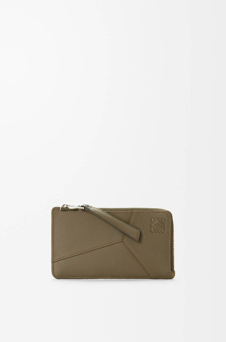 LOEWE Puzzle long coin cardholder in classic calfskin Dark Khaki