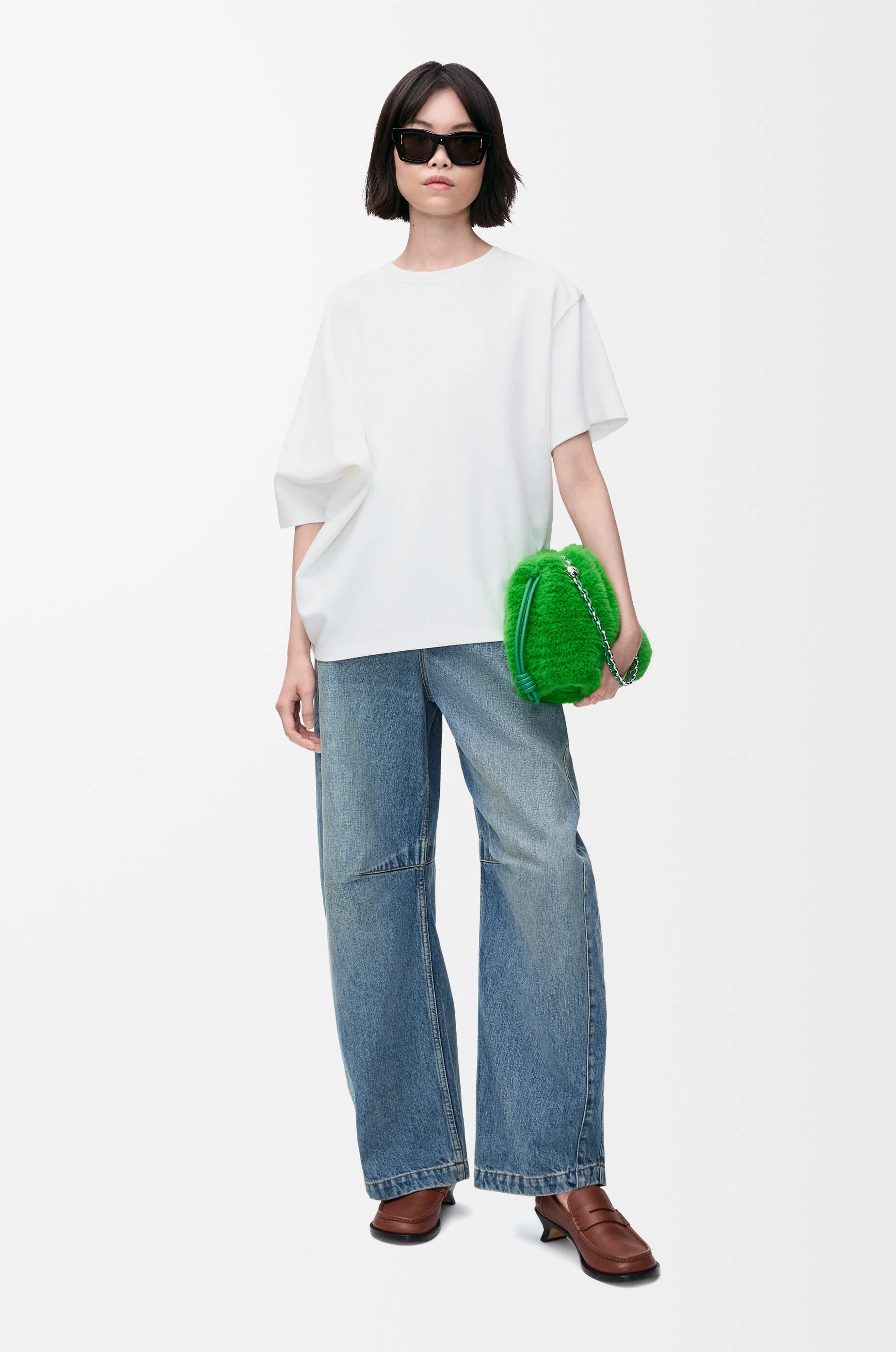 Draped T-shirt in cotton blend White - LOEWE