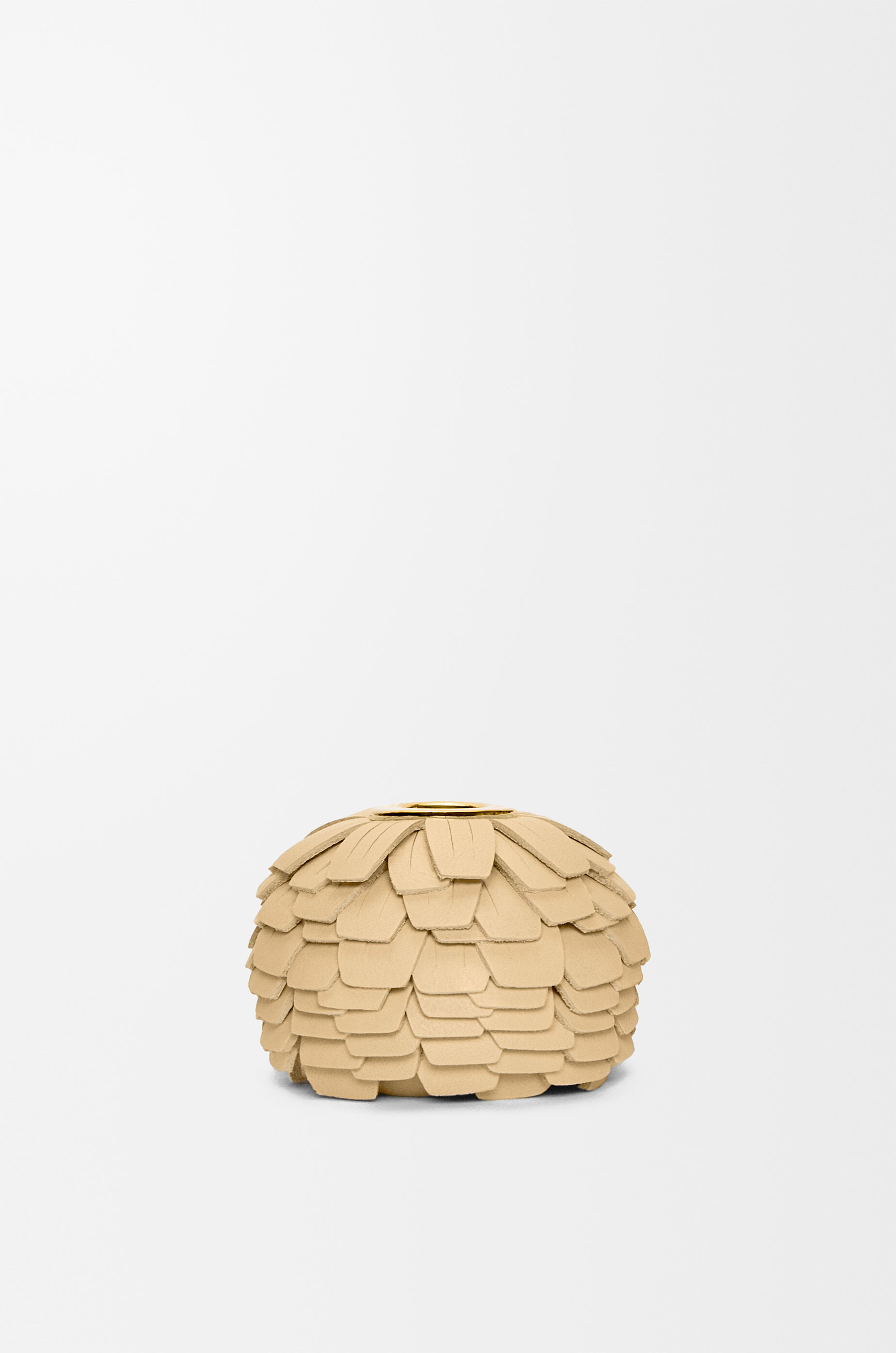 LOEWE Small flower charm in calfskin and brass Light Yellow