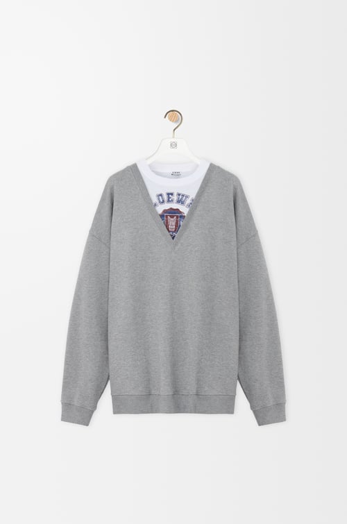 LOEWE Sweatshirt en coton Gris Chiné