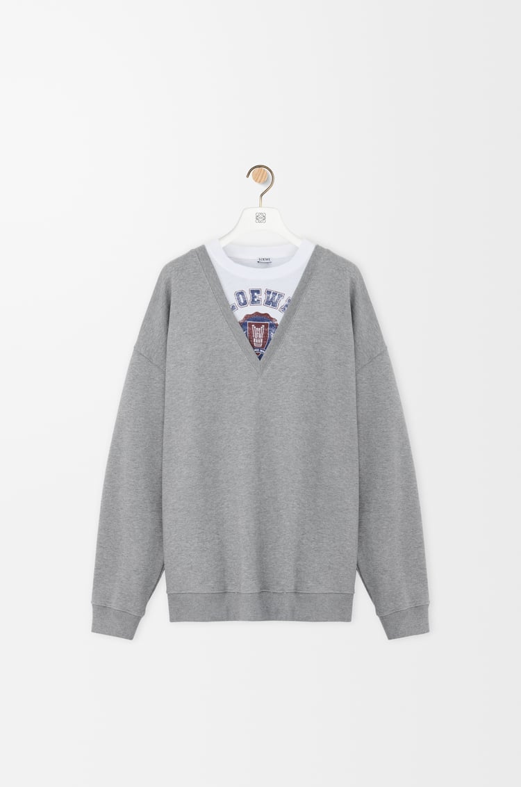 LOEWE Sweatshirt en coton Gris Chiné