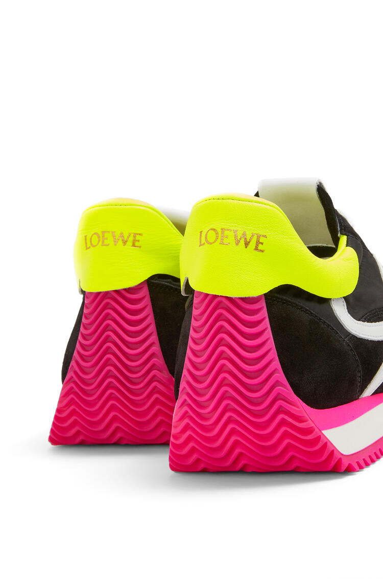 LOEWE 尼龙和绒面革流畅运动鞋 Black/Neon Pink pdp_rd