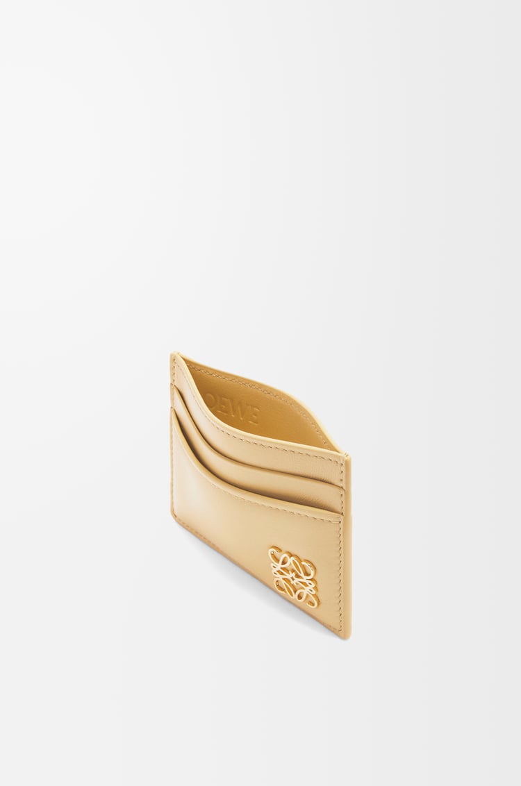 LOEWE Puffer Anagram plain cardholder in shiny nappa calfskin Dark Butter