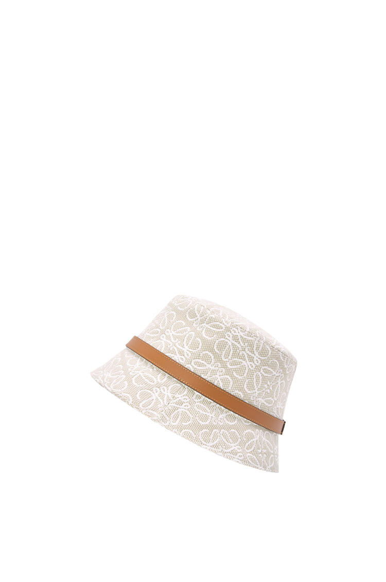 LOEWE Anagram 提花布和牛皮革水桶帽 Ecru/Soft White pdp_rd