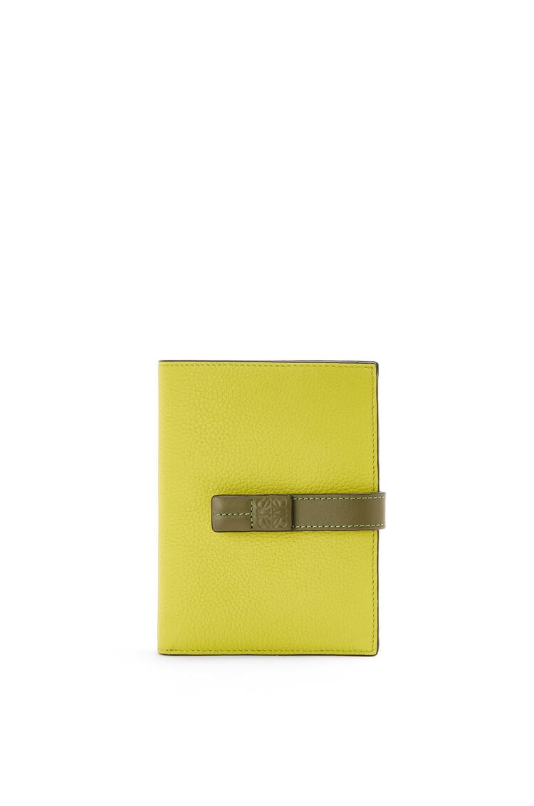 LOEWE Medium vertical wallet in soft grained calfskin Lime Yellow/Avocado Green pdp_rd