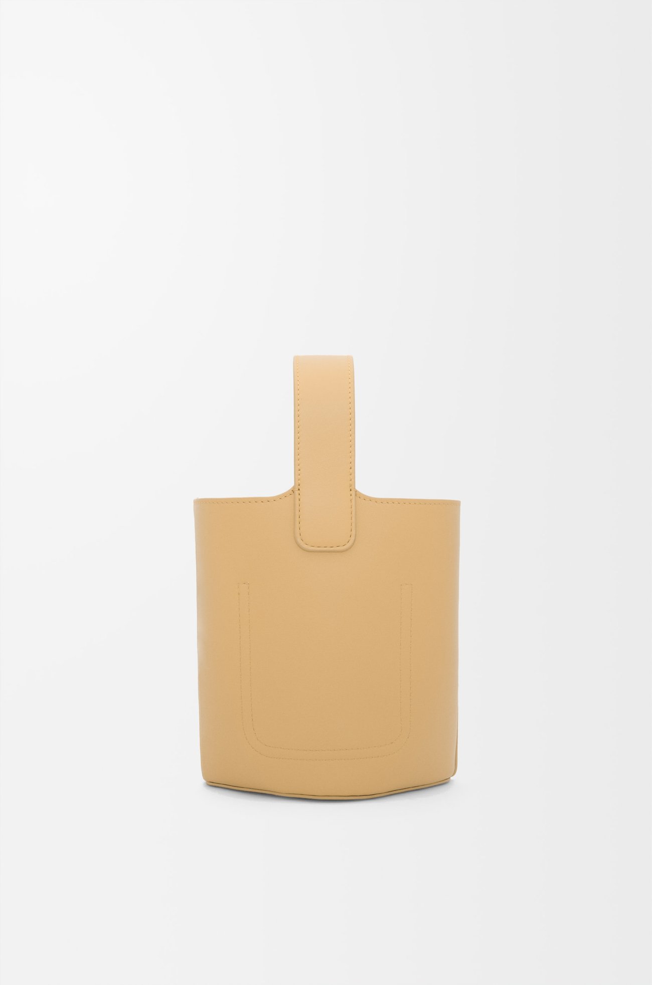 LOEWE 迷你平滑小牛皮 Pebble 水桶包 深奶油色