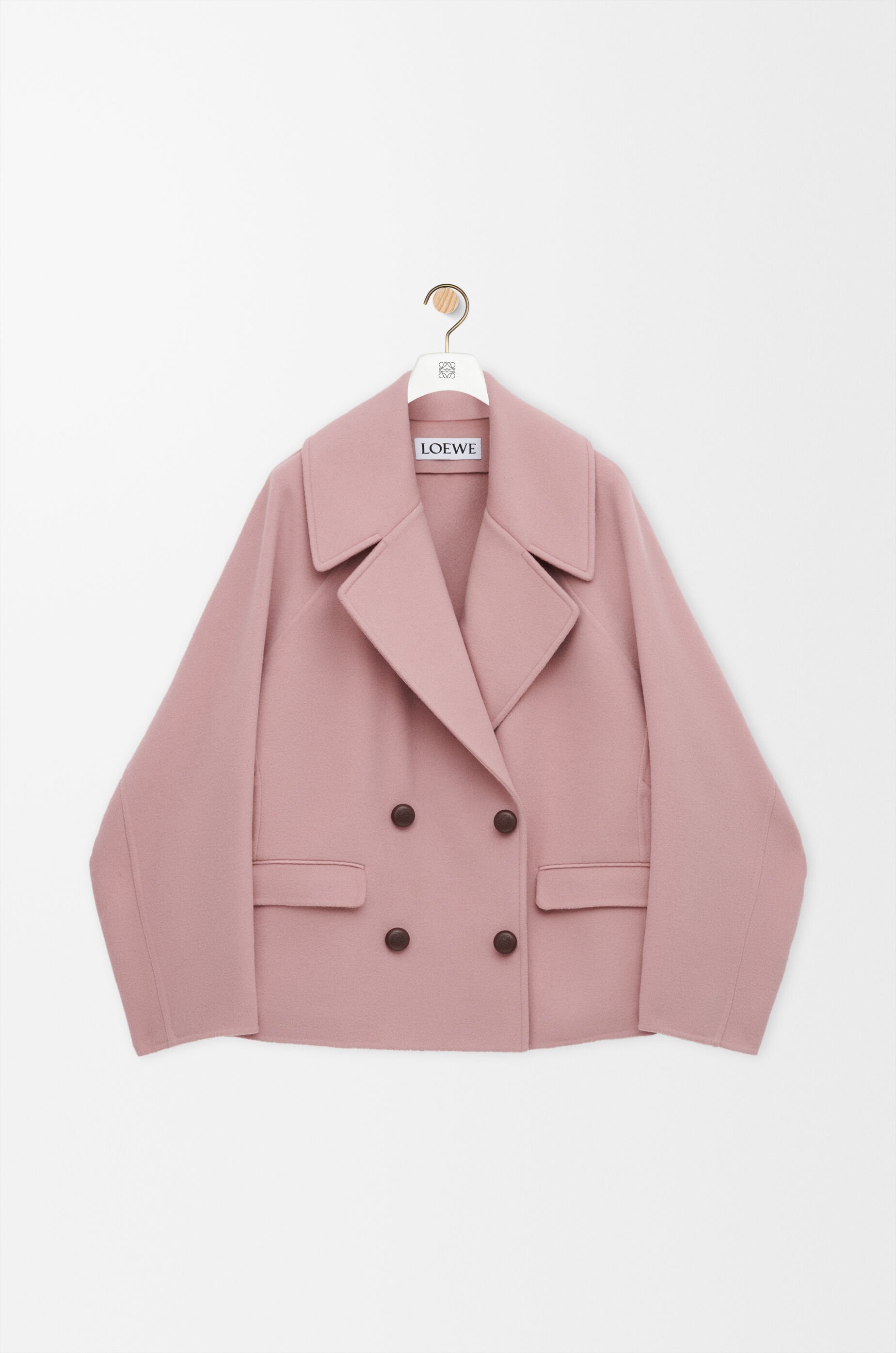 Short coat in wool Pink - LOEWE