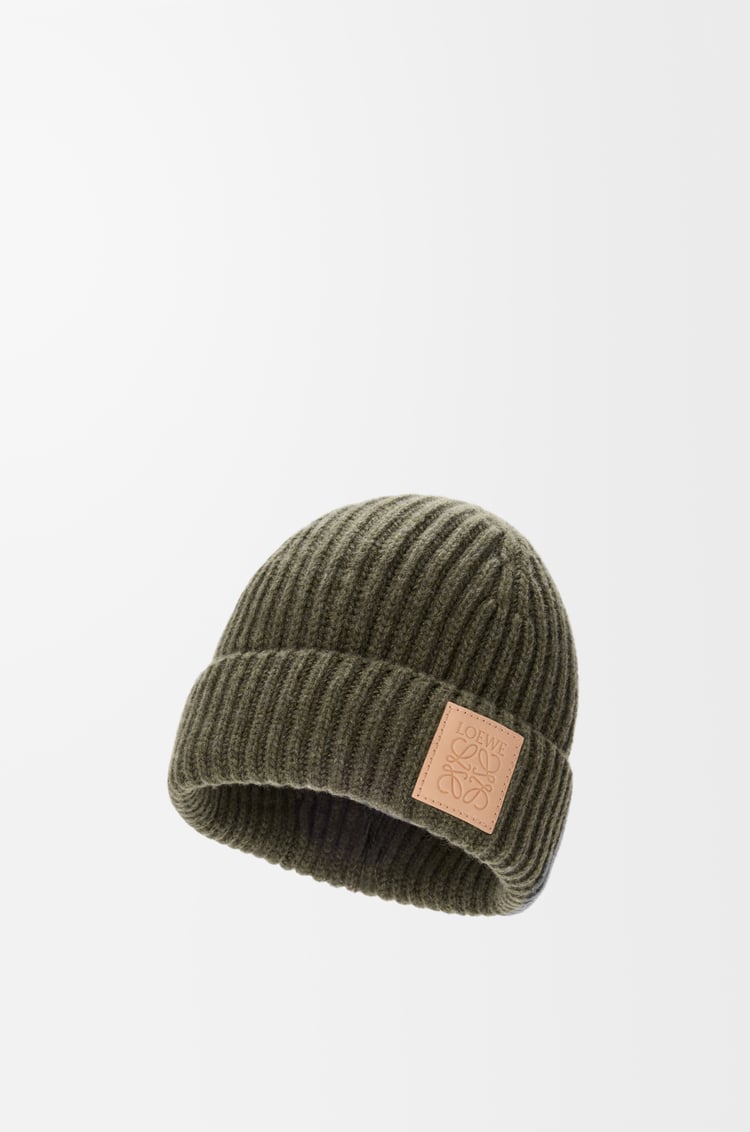 LOEWE Gorro en cashmere Verde Caqui Oscuro