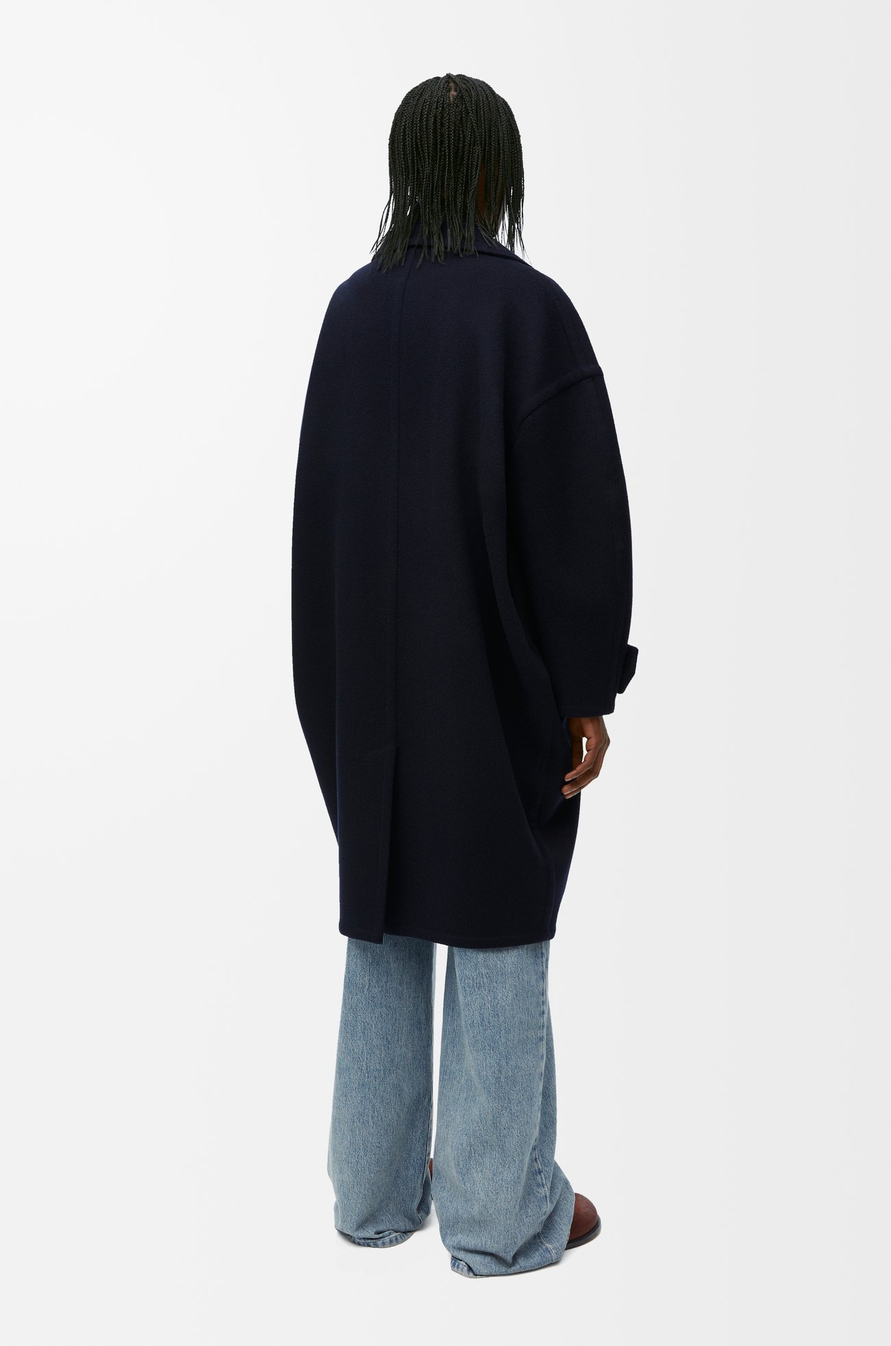 LOEWE 羊毛 Pebble 大衣 午夜蓝 plp_rd