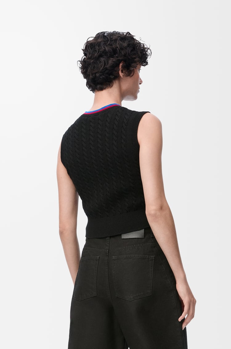 LOEWE Vest in cotton Black