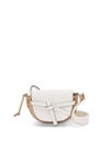 LOEWE Mini Gate Dual bag in soft calfskin and jacquard Soft White/Paper Craft