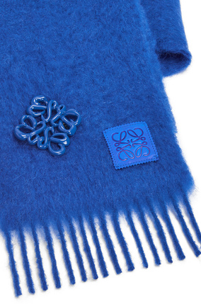 LOEWE Bufanda en mohair y lana Azul Electrico