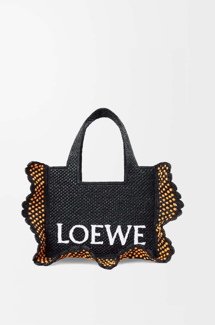 LOEWE Bolso LOEWE Font Tote pequeño en rafia Negro