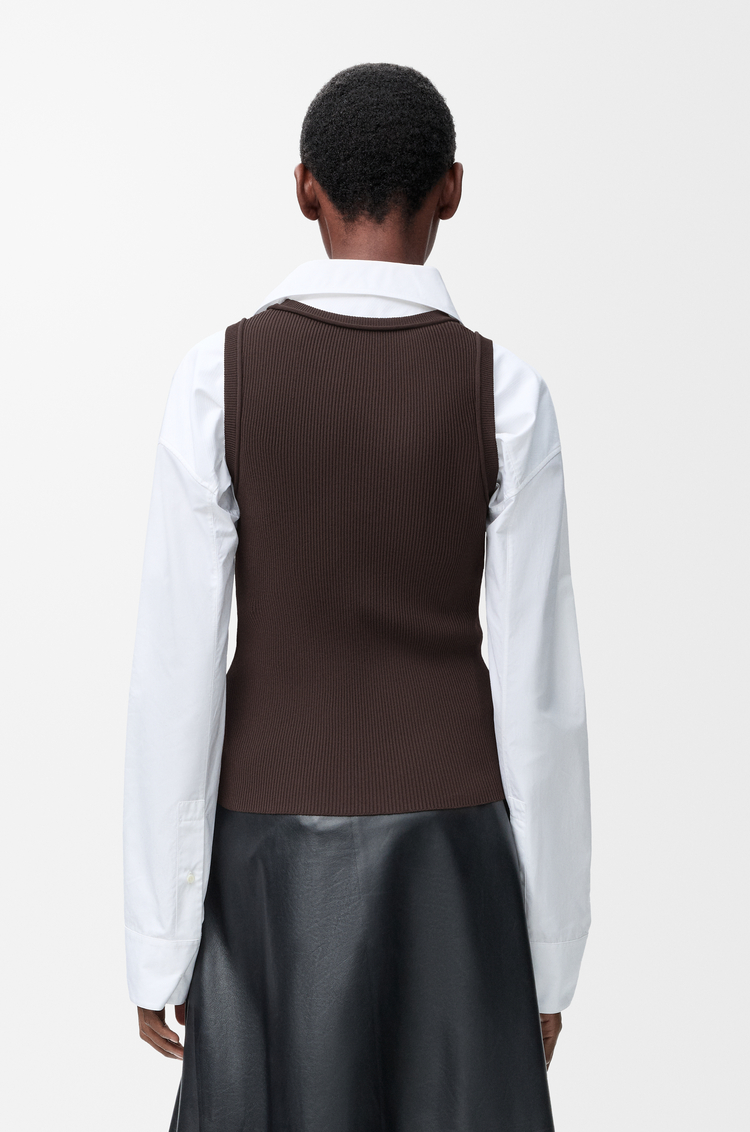 LOEWE Débardeur Anagram en viscose stretch Marron