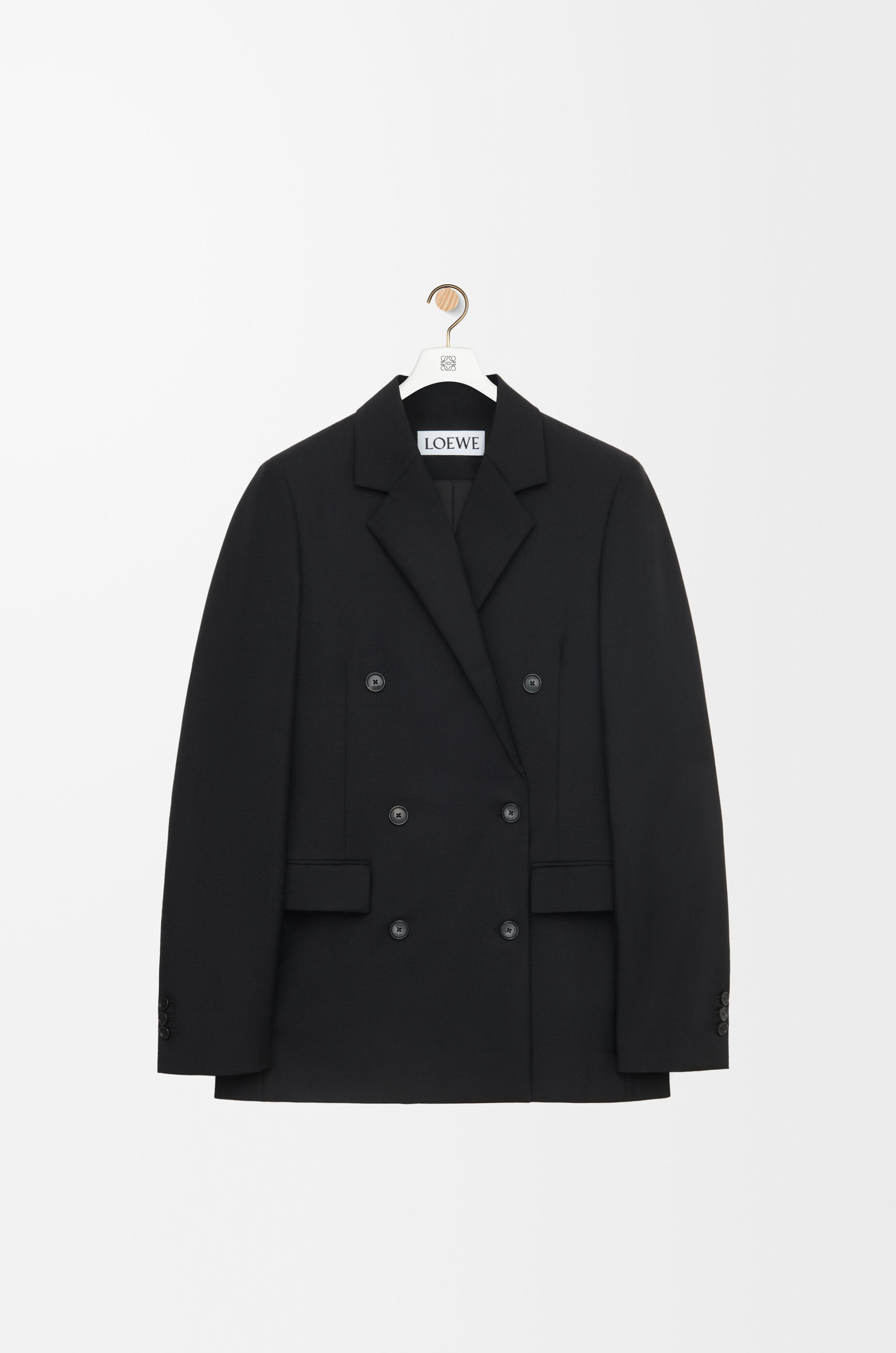 Double breasted jacket in mohair and wool Black LOEWE