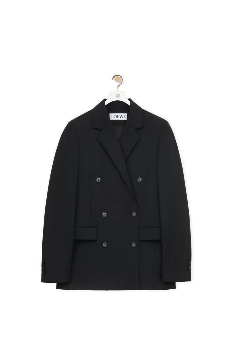 LOEWE Double breasted jacket in mohair and wool Black