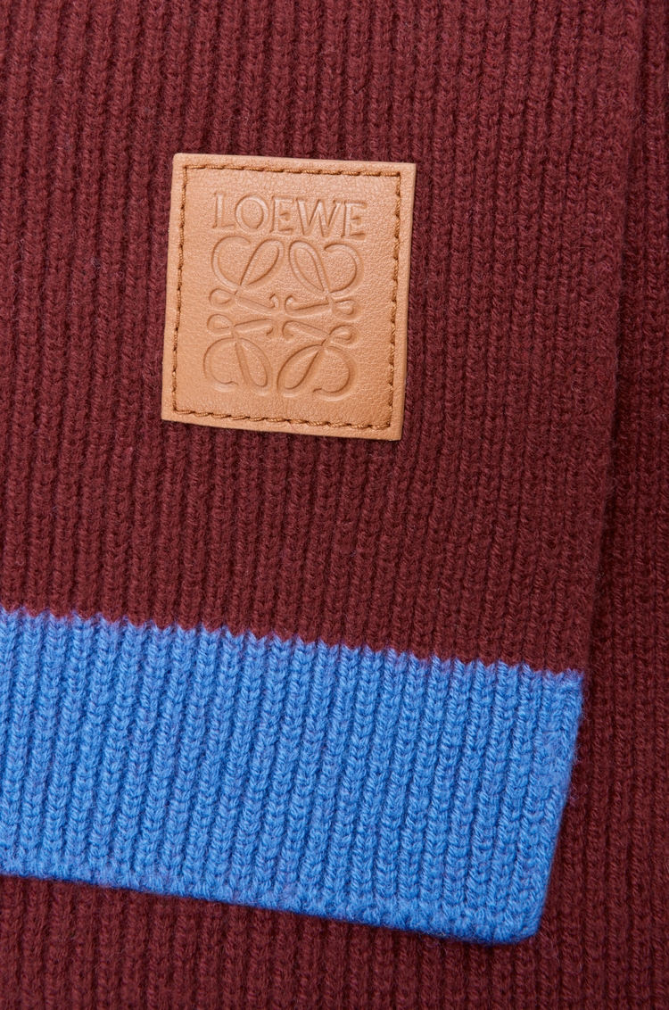 LOEWE アシンメトリー スカーフ（ウール） グリーン/レッド/マルチカラー
