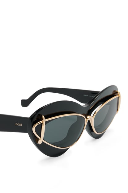 LOEWE Gafas de sol cat-eye doble en acetato y metal Negro Brillante plp_rd
