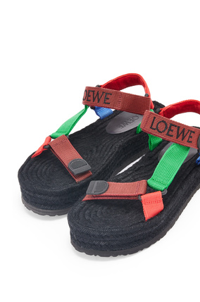 LOEWE Strappy espadrille in nylon Burnt Red/Multicolor plp_rd