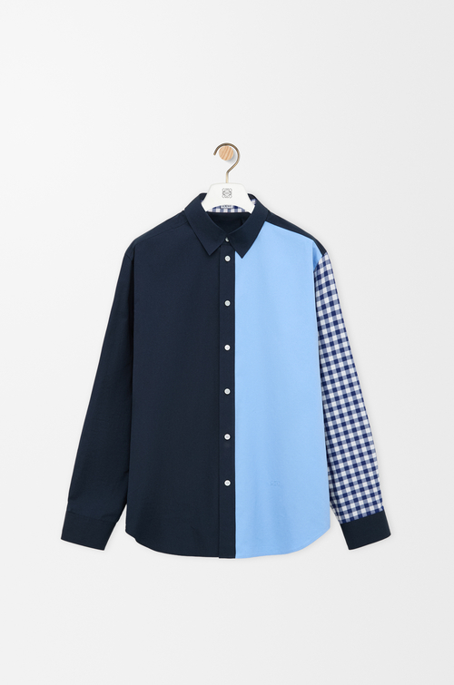 LOEWE Shirt in cotton twill and poplin Navy Blue/Blue