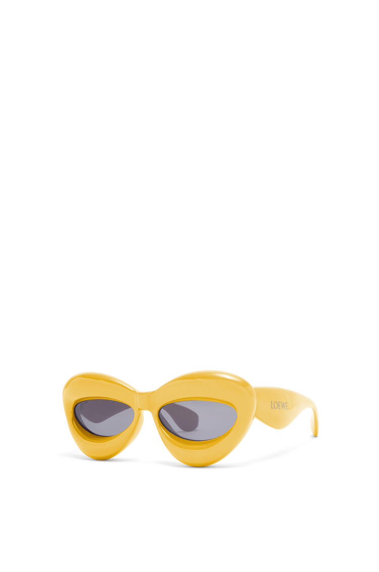LOEWE 醋酸纖維充氣式貓眼太陽眼鏡 黃