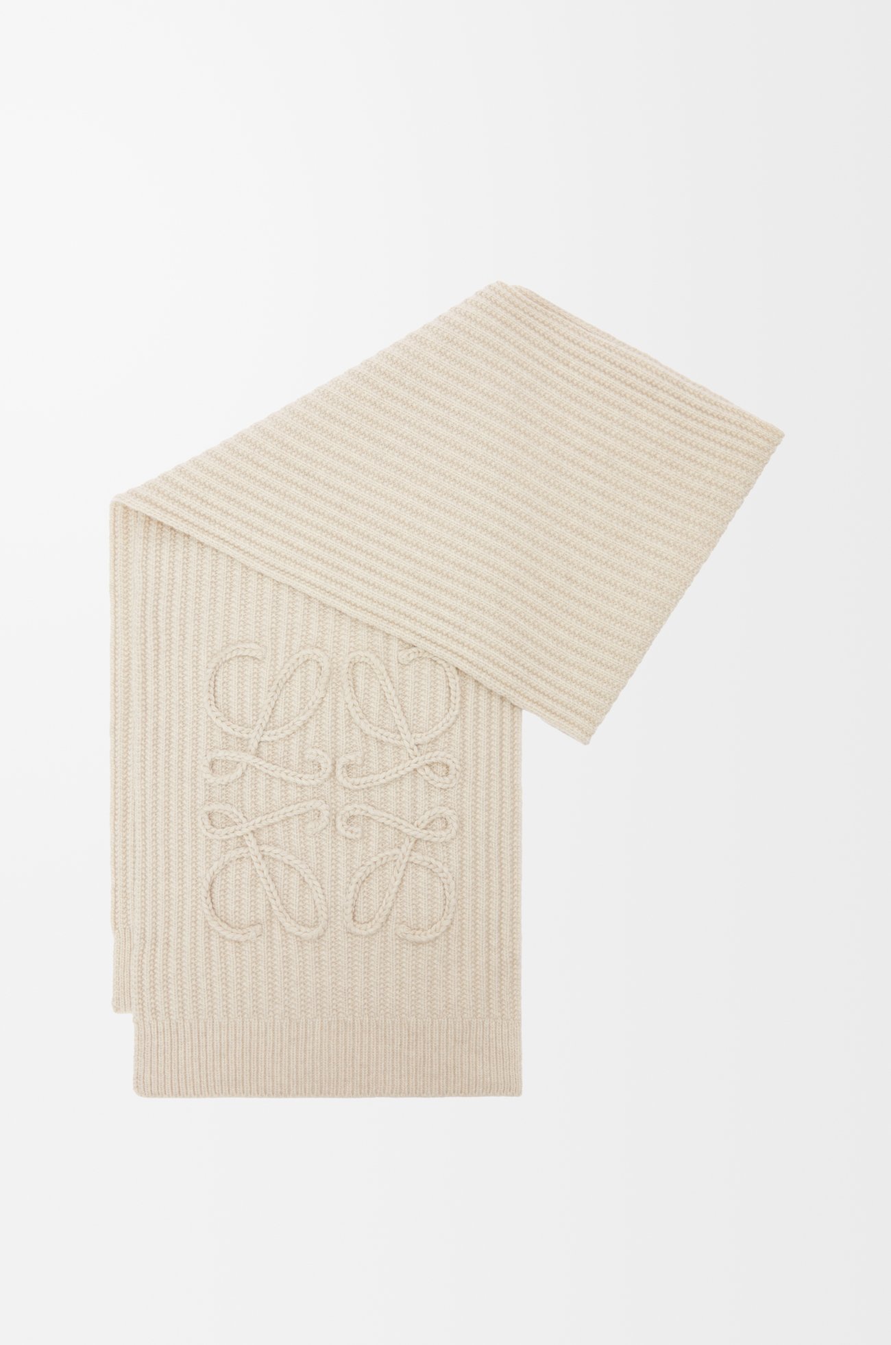 LOEWE Anagram scarf in wool Light Beige