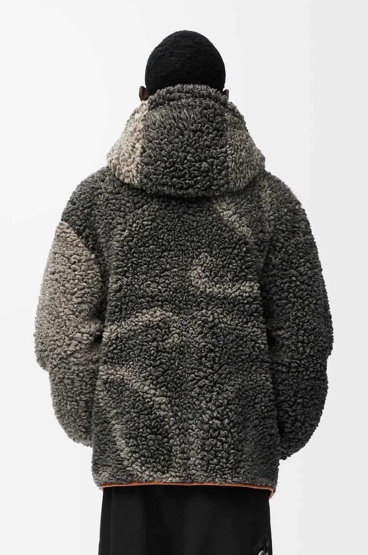 LOEWE Chaqueta con capucha en mezcla de lana Gris/Negro