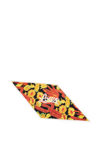 LOEWE Cactus lozenge scarf in cotton and silk Red/Multicolour pdp_rd