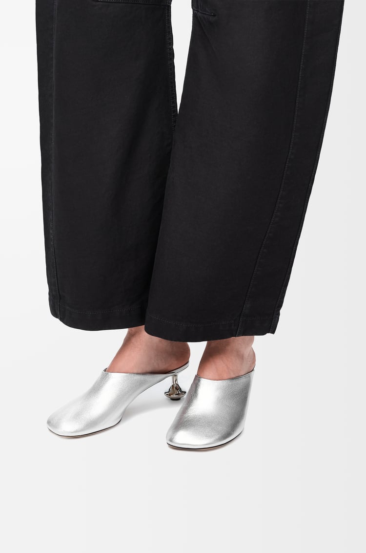 LOEWE Toy mule in laminated lambskin Silver