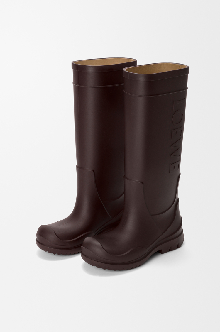 LOEWE Storm boot in rubber Dark Chestnut
