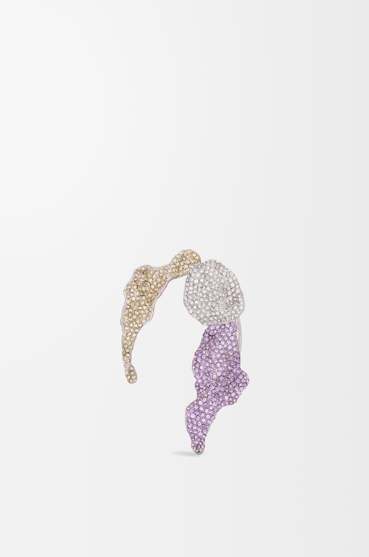 LOEWE Glitter Fragment ear cuff in sterling silver and crystals  Silver/Light Mauve/Pale Yellow