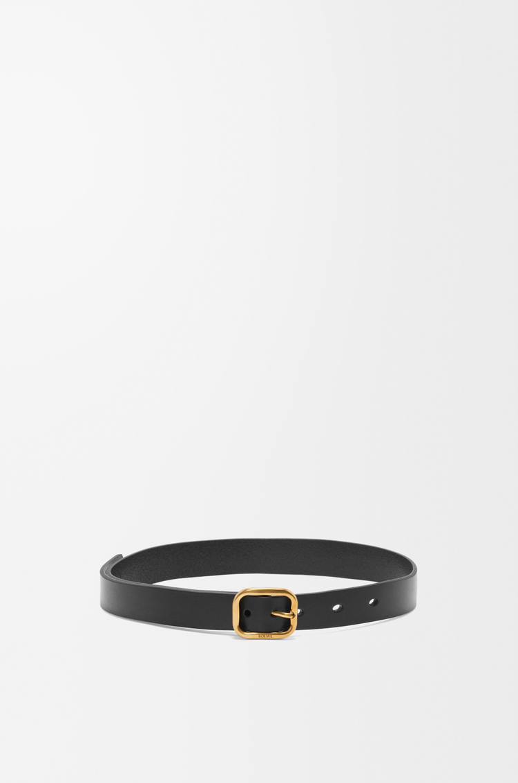 LOEWE Rounded soft belt in classic calfskin  Black/Gold