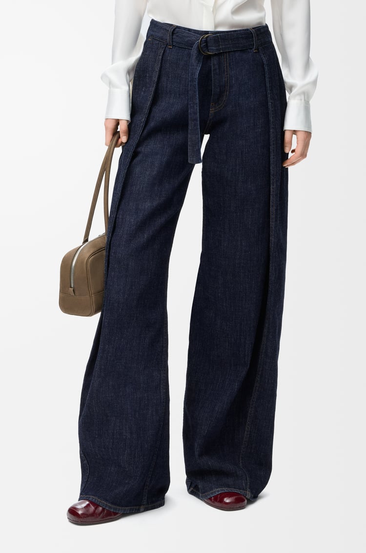 LOEWE Pantalón vaquero con cinturón en denim Azul Índigo