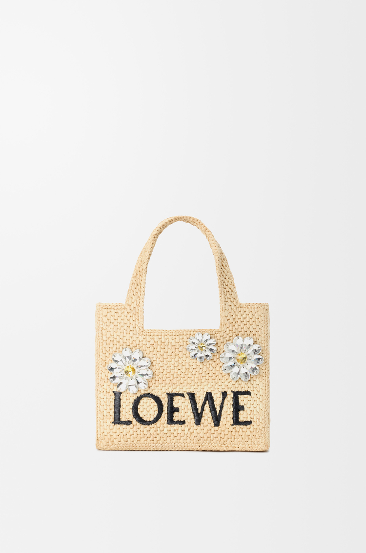 LOEWE Bolso LOEWE Font tote mini en rafia Natural